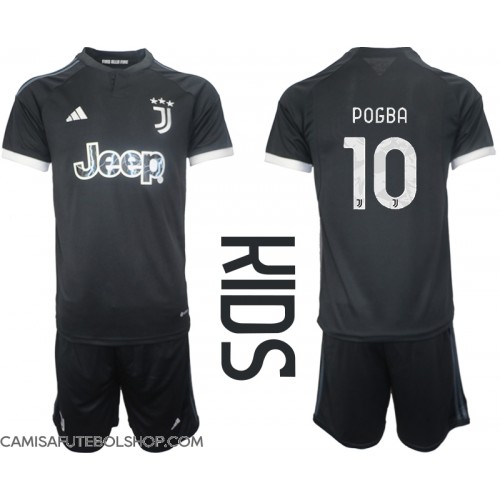 Camisa de time de futebol Juventus Paul Pogba #10 Replicas 3º Equipamento Infantil 2023-24 Manga Curta (+ Calças curtas)